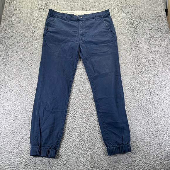 Levis Strauss Chino Pants Mens 36x30 Blue Cotton Stretch Slim Tapered Jogger - Picture 1 of 9